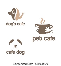 Set of abstract template logo design for pets theme. Vector illustration