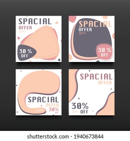 Set of abstract template is pastel color.