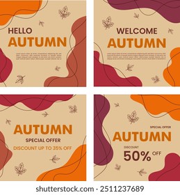 set of abstract template set for social media