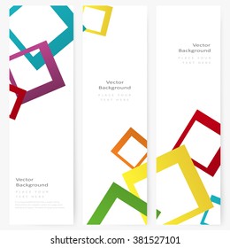 Set of abstract template vertical banner with color squares