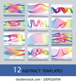 Set of Abstract template,background with wave design.
