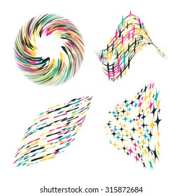 Set of abstract templates for design project - vector illustration 