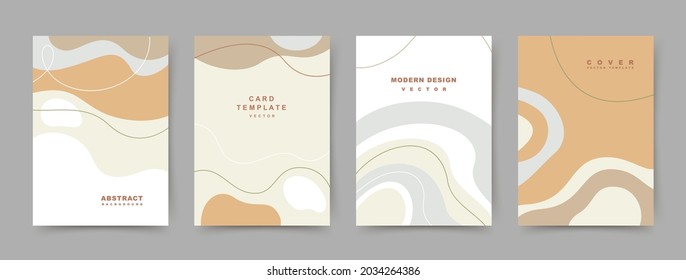 Set of abstract templates in minimal trendy 
style with copy space for text. Vector universal background for greeting cards, covers, presentations, social media stories and posts, AD,  banner, poster 