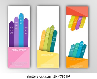 set of abstract templates for postcards, banners, greetings and creative design. Flat design