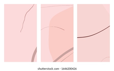 Set of abstract templates for social media, color banners for promotion and advertising. Background With Shapes For stories. 