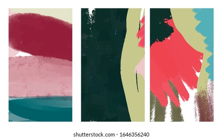 Set of abstract templates for social media, color banners for promotion and advertising. Background With Shapes For stories. 
