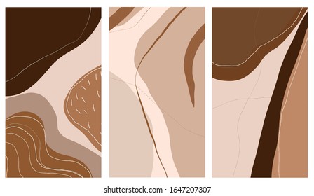 Set of abstract templates for social media stories or bloggers, creative modern background for sale banners. Collection textures with shapes in contemporary style. Artistic colorful design. 