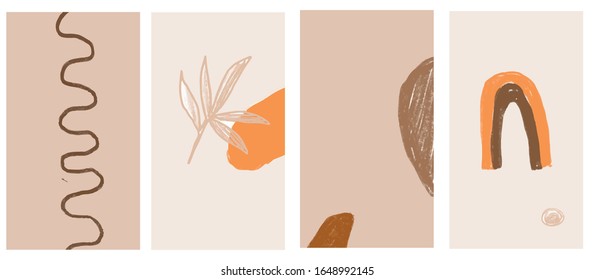 Set of abstract templates for social media, color banners for promotion and advertising. Background With Shapes For stories. 