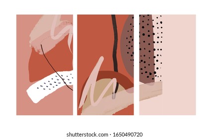 Set of abstract templates for social media, color banners for promotion and advertising. Background With Shapes For stories. 