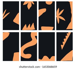 Set of abstract templates for social media, color banners for promotion and advertising. Background With Shapes For stories. 