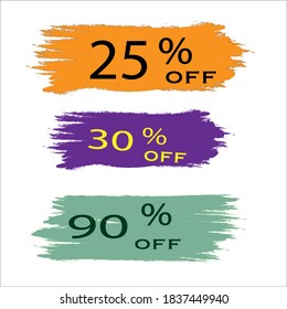 Set of abstract texture blot, spot and stroke from marker and brush for sale advertising and banner. Set of vector hand drawn illustration isolated on white background.