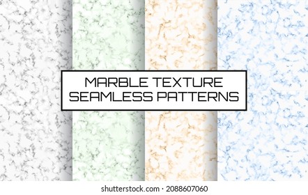Set of abstract texture of marble seamless patterns. Cracked concrete. Collection of grunge background vector stock wallpaper illustration tiles