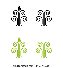 a set of  abstract tree icons