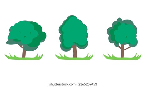 Set of abstract trees in vector eps 10. Vector hand drawn illustration in flat style. abstract trees