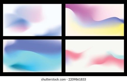 Set of abstract trendy in blending gradient color for background. Smooth minimalist color texture for poster template, cover, presentation, web and creative print.