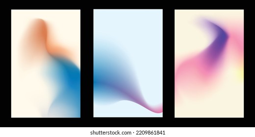 Conjunto de tendencias abstractas en color de gradiente de mezcla para el fondo. Textura de color minimalista suave para la plantilla de afiches, portada, presentación, web e impresión creativa.