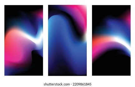 Set of abstract trendy in blending gradient color for background. Smooth minimalist color texture for poster template, cover, presentation, web and creative print.