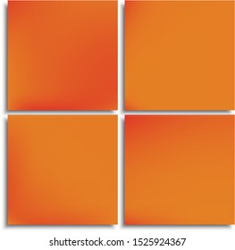 Set of abstract trendy color backgrounds. Vector illustration elements. Beautiful backdrop with soft shadow. Orange modern screen effective design for user interface.