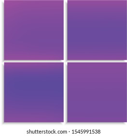 Set of abstract trendy color backgrounds. Vector illustration layout. Magic backdrop with soft shadow. Violet modern screen effective design for user interface.