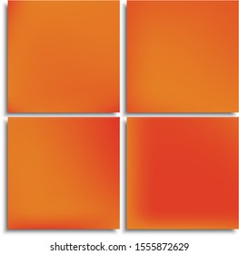 Set of abstract trendy color backgrounds. Magic backdrop with soft shadow. Vector illustration flyers. Orange modern screen effective design for user interface.