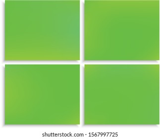 Set of abstract trendy color backgrounds. Vector illustration flyers. Effective backdrops with soft shadow. Green modern screen effective design for user interface.