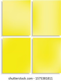 Set of abstract trendy color backgrounds. Creative backdrop with soft shadow. Vector illustration elements. Yellow modern screen effective design for user interface.