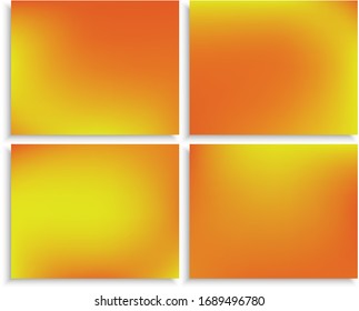 Set von abstrakten, trendigen Farbhintergründen. Vektorillustration-Illustrationskonzept. Effektiver Hintergrund mit weichem Schatten. Gelbes modernes Bildschirmdesign für die Benutzeroberfläche.