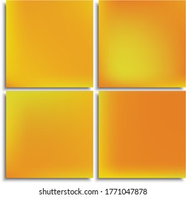 Set of abstract trendy color backgrounds. Magic backdrop with soft shadow. Vector illustration flyers. Yellow modern screen effective design for user interface.