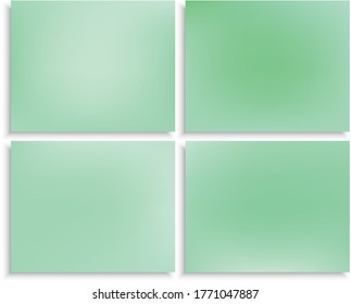 Set of abstract trendy color backgrounds. Magic backdrops with soft shadow. Vector illustration flyers. Green modern screen effective design for user interface.