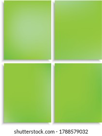 Set of abstract trendy color backgrounds. Flat backdrops with soft shadow. Vector illustration space. Green modern screen effective design for user interface.