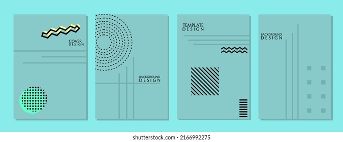 set of abstract trendy cover vector designs. blue geometric background. for book cover templates, reports