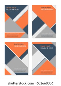 Set of abstract trendy geometric background template for cover, leaflet, brochure, poster in A4 size

