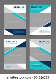 Set of abstract trendy geometric background template for cover, leaflet, brochure, poster in A4 size