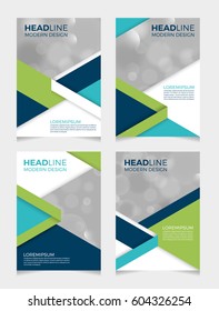 Set of abstract trendy geometric background template for cover, leaflet, brochure, poster in A4 size
