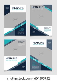 Set of abstract trendy geometric background template for cover, leaflet, brochure, poster in A4 size