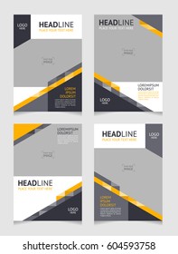 Set of abstract trendy geometric background template for cover, leaflet, brochure, poster in A4 size