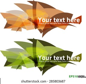 Set of abstract trendy green and red vector banners background template or website headers. Vector design illustration