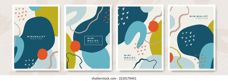 Set of abstract trendy hand drawn shapes and design elements. Poster pattern creation set. Vector illustration