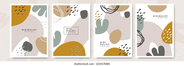Conjunto de formas abstractas y de diseño dibujadas a mano. Conjunto de creación de patrones de afiches. Ilustración del vector