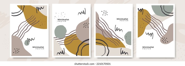 Set of abstract trendy hand drawn shapes and design elements. Poster pattern creation set. Vector illustration