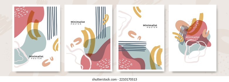 Conjunto de formas abstractas y de diseño dibujadas a mano. Conjunto de creación de patrones de afiches. Ilustración del vector