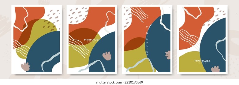 Conjunto de formas abstractas y de diseño dibujadas a mano. Conjunto de creación de patrones de afiches. Ilustración del vector