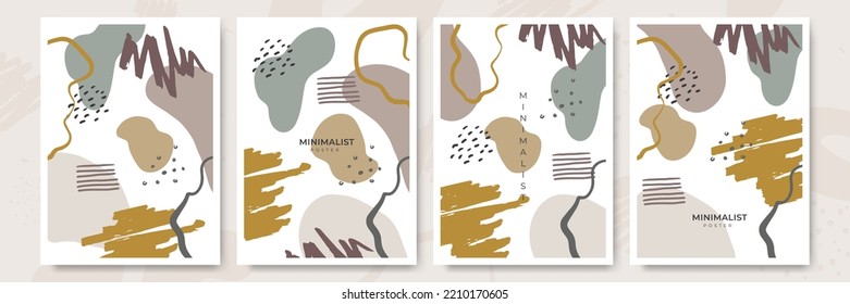 Set of abstract trendy hand drawn shapes and design elements. Poster pattern creation set. Vector illustration