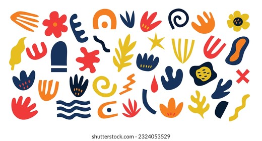 Set of abstract trendy shape ornament