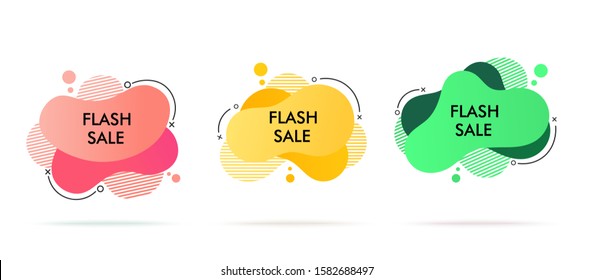 Set abstract triangle banner with bright effect isolated on white background. Neon badge. Abstract geometric shape. Dynamic composition. Vector illustration