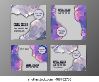 Set of Abstract Triangle Business Brochure Flyer design vector template