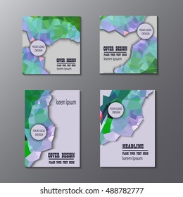 Set of Abstract Triangle Business Brochure Flyer design vector template