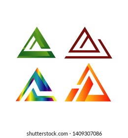 set of Abstract Triangle logo vector icon for Corporate Business company 