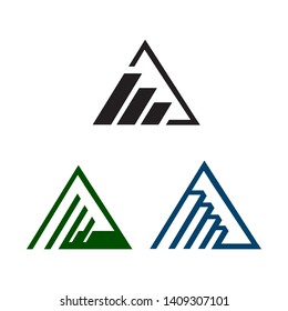 set of Abstract Triangle logo vector icon for Corporate Business company 