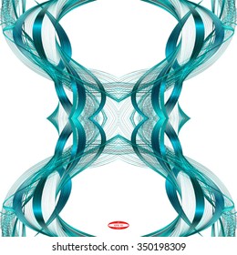 set of abstract turquoise lines slate waves cyan band isolated on white background. vector illustration